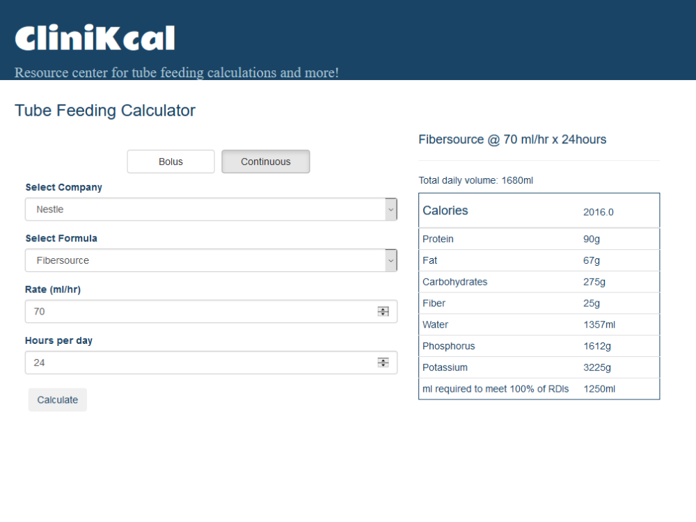 clinikcal.com screenshot
